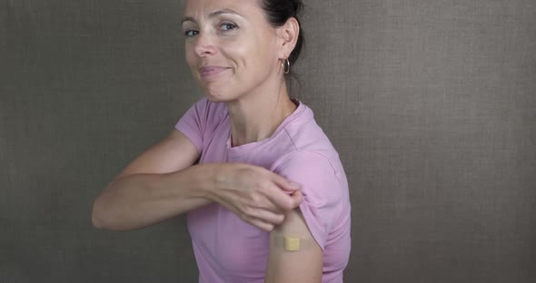 Woman after vaccine.