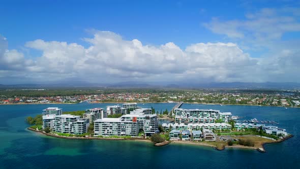 Aerial Drone shot of Ephraim Island, Gold Coast, Queensland, Australia