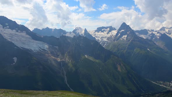 Mountains scenes in national park of Dombay, Caucasus