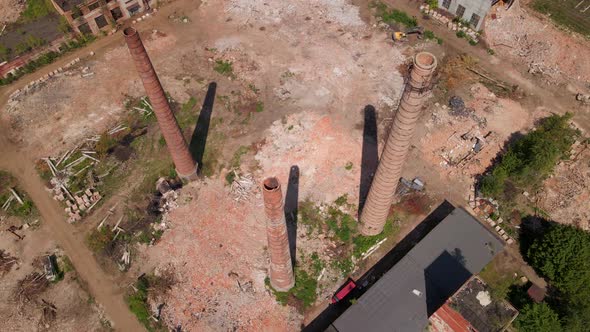 Abandoned Factory with Many Ruined Buildings