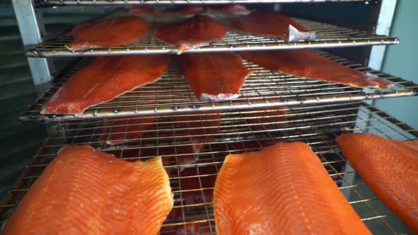 Smoked flavorsome salmon fillets prepared