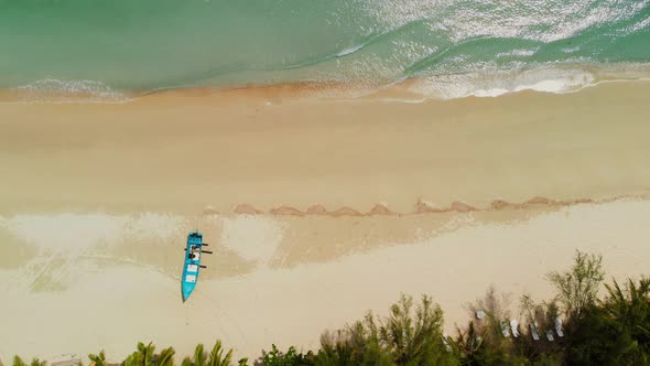 Aerial View of Empty Beach on the Island