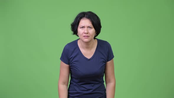 Beautiful Woman with Short Hair Looking Excited