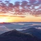 Sunrise in the Mountain Landscape Fog Spills Over Hills - VideoHive Item for Sale