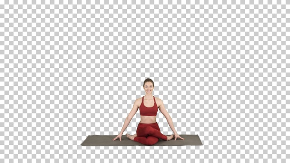 Young Attractive Woman Practicing Yoga, Alpha Channel