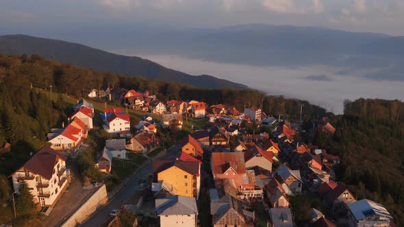 Aerial view of Straja in Transylvania