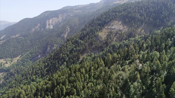 Aerial View of Rugova Mountains and Forest in Kosovo