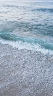 Vertical Video of Sea Water Near the Seashore Slow Motion