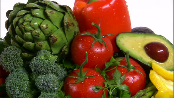 Rotating assortment of vegetables.