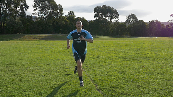 Soccer (Football) Warm Up Run Slow Motion