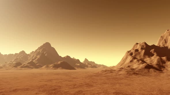 Planet Mars Surface Animation