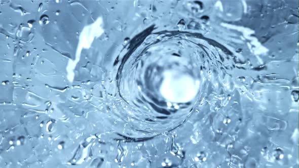 A Whirlpool of Water with Air Bubbles