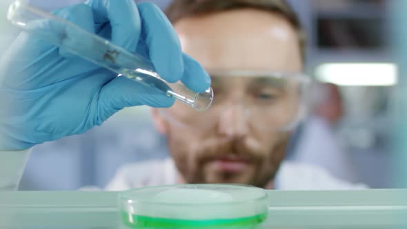 Researcher Carrying out Scientific Experiment in Lab alt