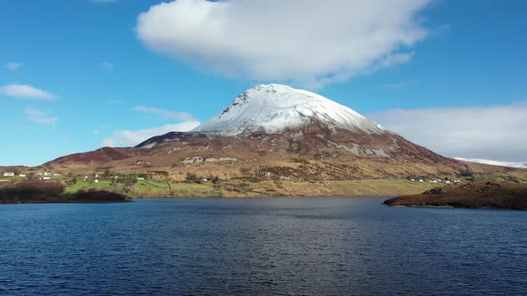 Aerial View of Mount Errigal, the Highest Mountain in Donegal - Ireland