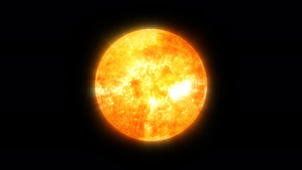 3d Realistic Rotated Sun In Black Background