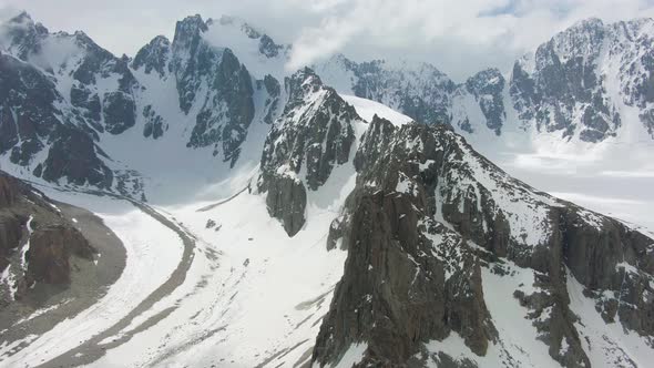 Snow-Capped Mountains. Aerial View