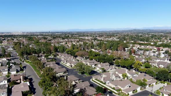 Aerial View of Residential Neighborhood in Irvine, California