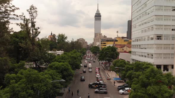 Aerial Over Juarez Avenue in Mexico City