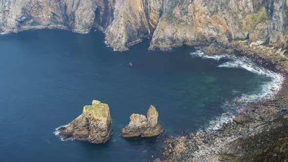 Time Lapse of Slieve League Cliffs during a sunny summer day on the Wild Atlantic Way, county Donega