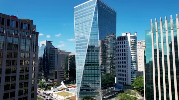 Faria Lima Avenue  postcard of downtown district of Sao Paulo Brazil.