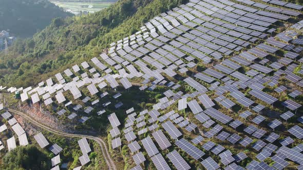 Solar power station in montain