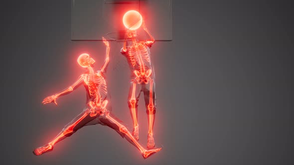 Basketball Game Players with Visible Bones alt