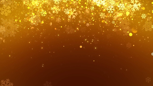 Christmas Gold Snowflake Background with Glitter Particles  alt