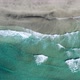 Top down view on the tropical sand Beach with Splashing Sea Waves,Norway - VideoHive Item for Sale