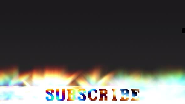 Subscribe Message with Glitch and Sparkle Effect. alt