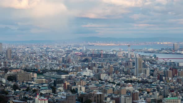 Kobe Cityscape Highrise Buildings on Day Timelapse