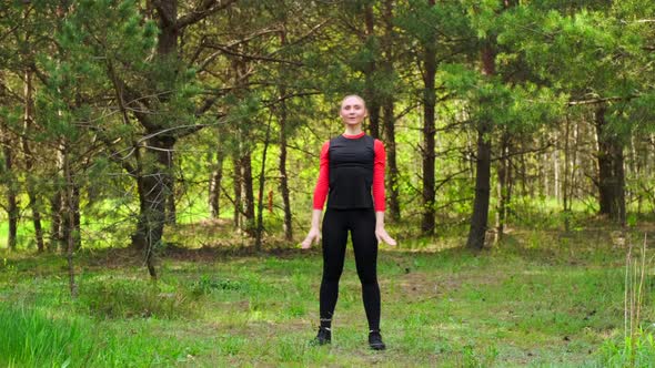 Sportive Girl Warming Up In Park, Part 1