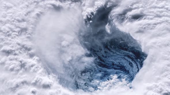 Hurricane Eyewall as Seen from Space. Zoom In.