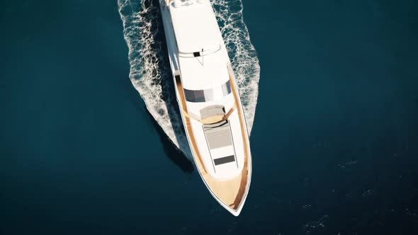 Luxury Yacht Cruising In The Open Sea