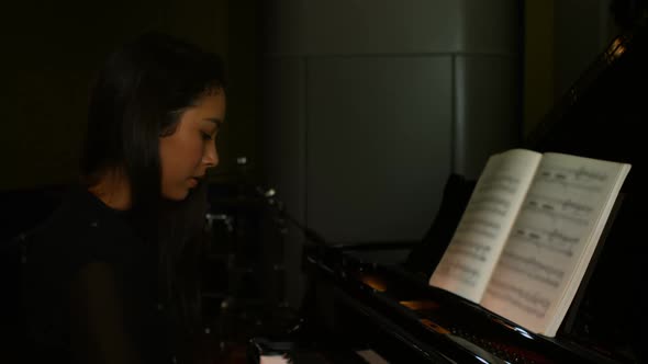 Woman playing a piano