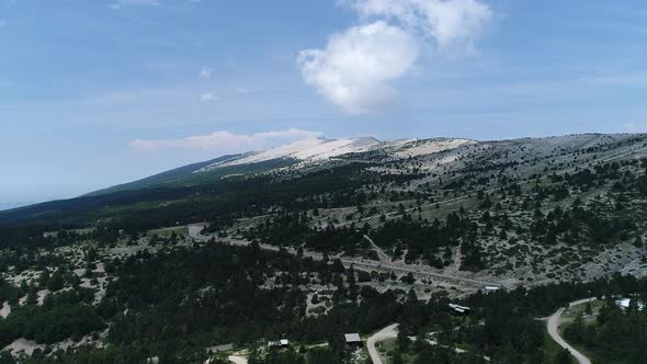 Mont Ventoux in Provence seen from the sky France