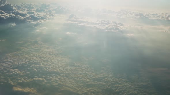 Clouds in Sunlight Aerial Footage
