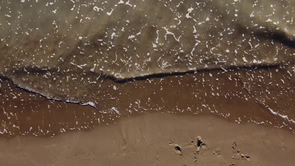 Soft Wave of the Sea on the Sandy Beach