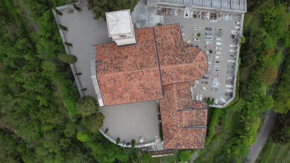 Aerial View Of Church On The Hills