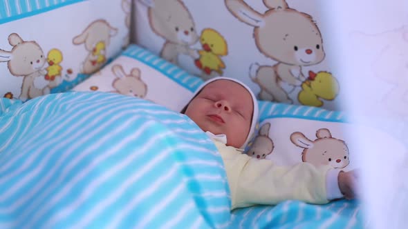 Little Baby Sleeping in Crib