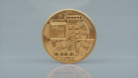 Golden bitcoin coin