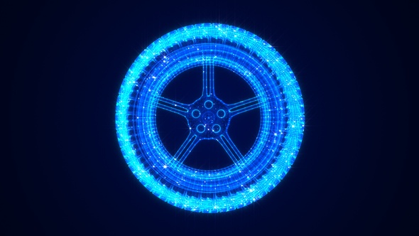 On Road Tire 3 D Hologram