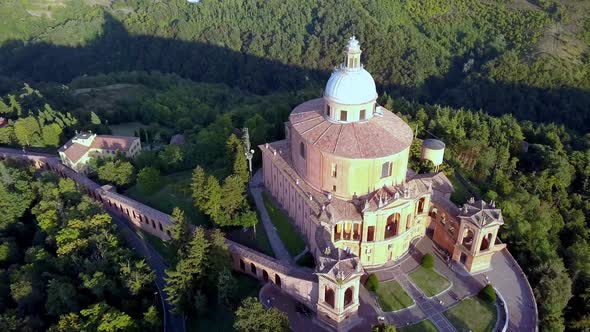 Basilica church of St. Anthony of Padua Italy, Aerial circle reveal shot