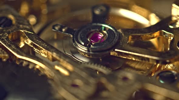 Pocket Watch Macro Time Lapse Gears in Motion