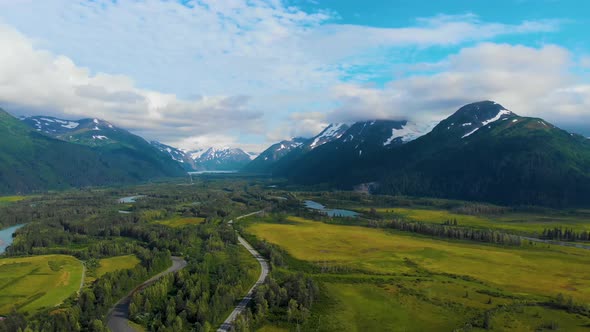 4K Video of Portage Glacier Mountains in Girdwood, Alaska at 200x Speed