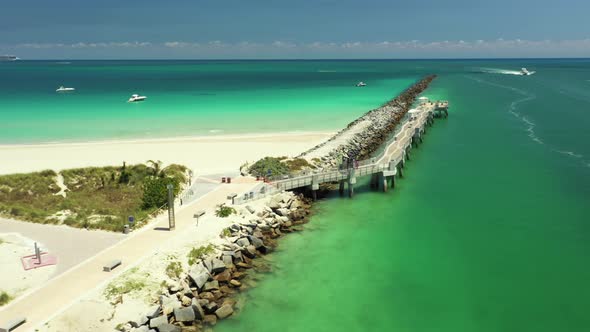 Miami Beach Fishing Pier aerial video