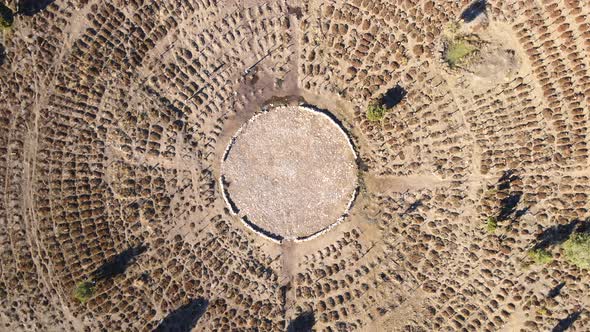 Aerial View of Sad Hill Cementery a Location of One of the Scenes From the Movie The Good the Ugly