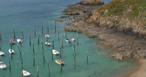 The traditional harbour of Gwin Zegal at Plouha, Cotes d Armor department, Brittany in France