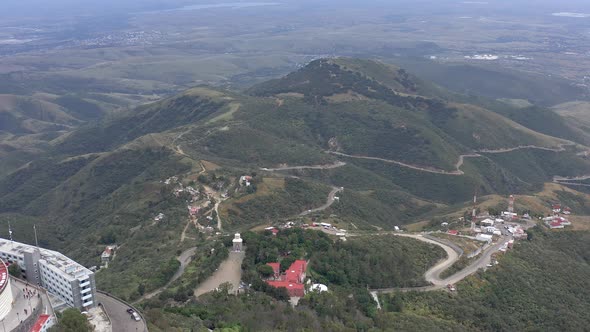 Aerial: Cristo Rey, majestic mountain, Guanajuato Mexico, drone view