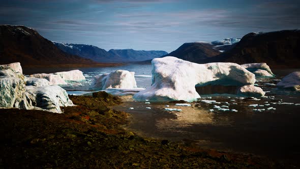 Ice Icebergs in Greenland at Summer