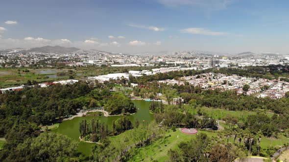 Aerial Panoramic View of Tezozomoc Park in Mexico City